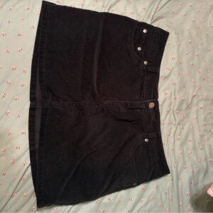 Black Denim Mini Skirt